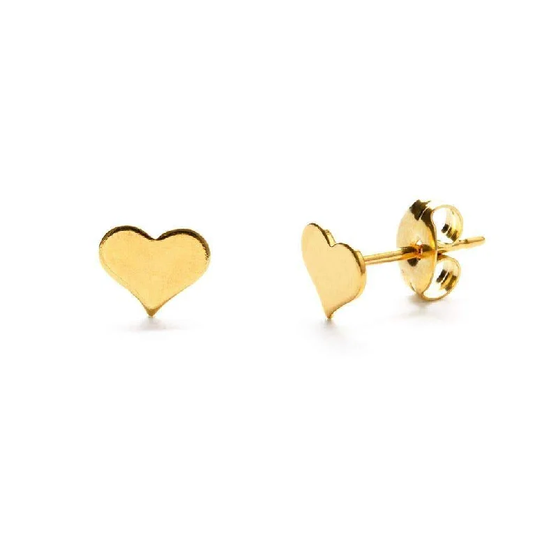 Women's hypoallergenic earrings-24K Gold Plated Heart Studs