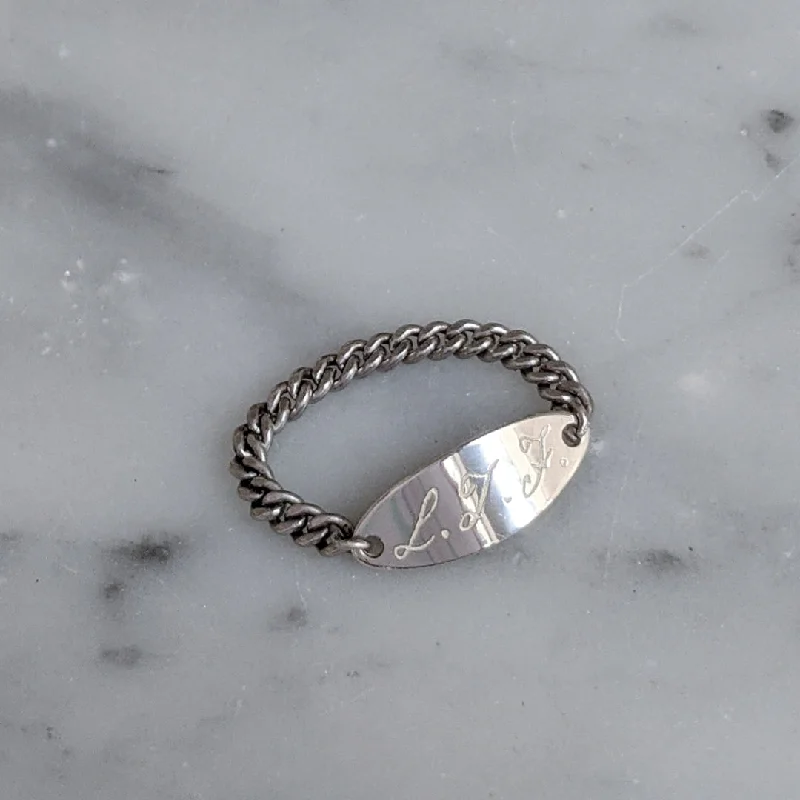 Women's unique rings-Custom Engraved Nameplate Ring