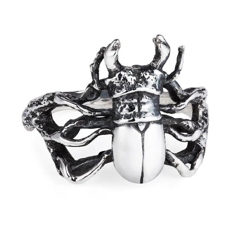 Women's geometric rings-Little Stag Beetle Ring by Yasmin Everley