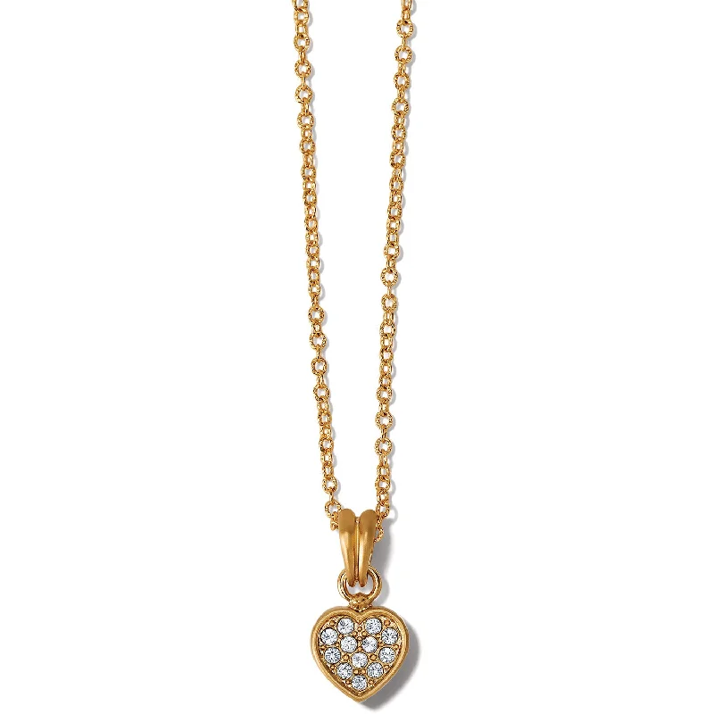 Luxury women's necklaces-Meridian Zenith Heart Necklace/GOLD