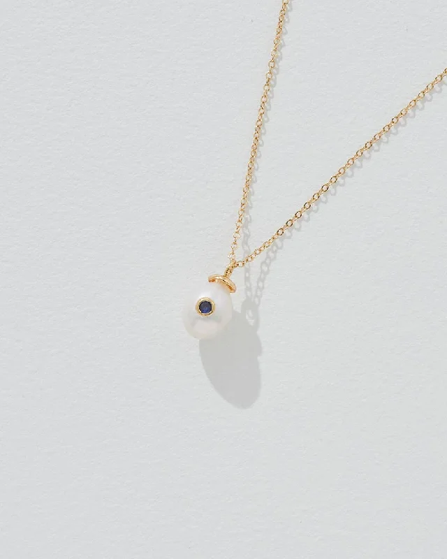 Women's zodiac necklaces-Birthstone Pearl Pendant September