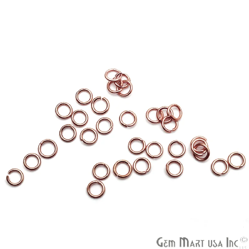 Women's statement rings-10pc Lot Open Jump Rings 4mm Rose Gold Plated Finding Jewelry Charm