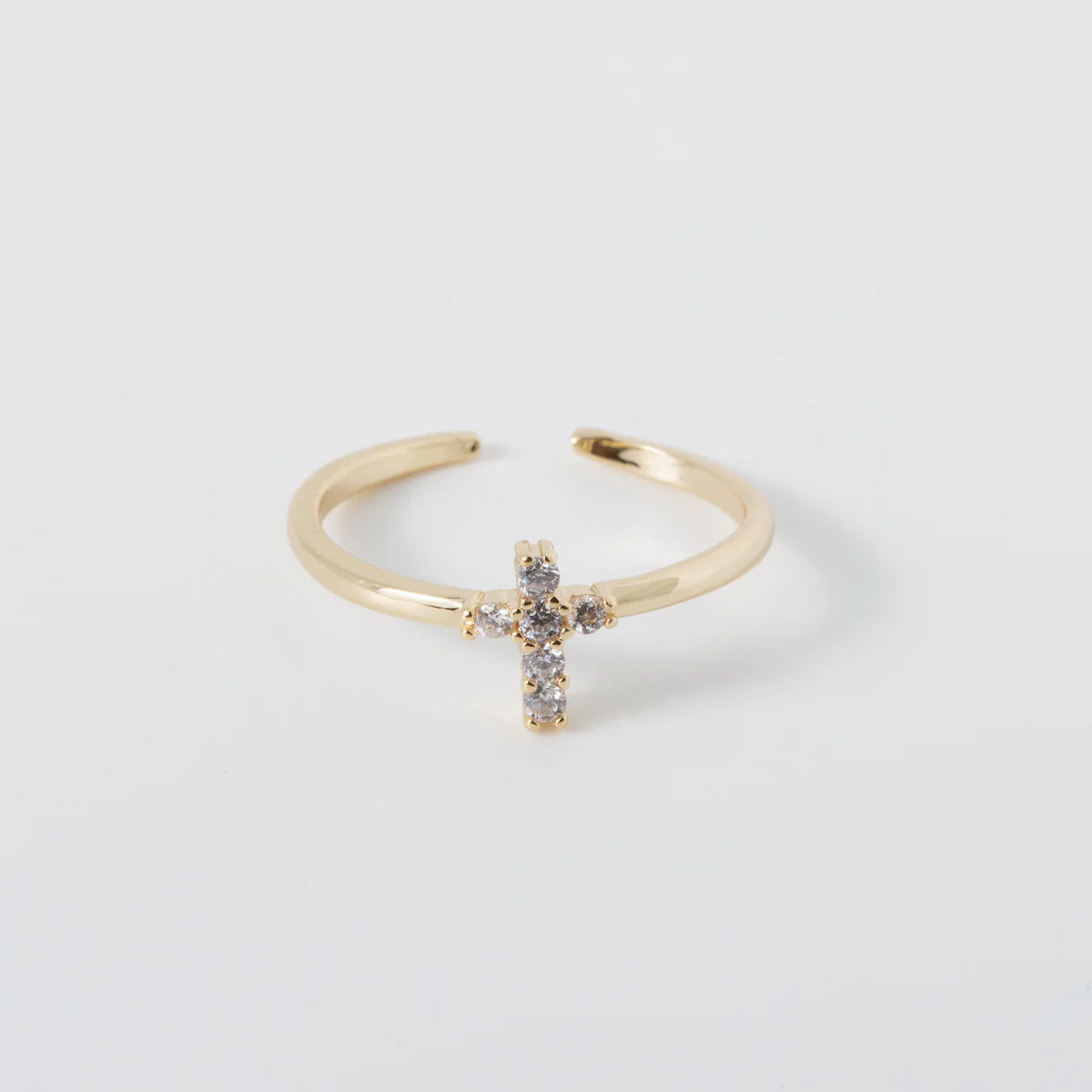 Women's gold rings-Dainty Cross Ring