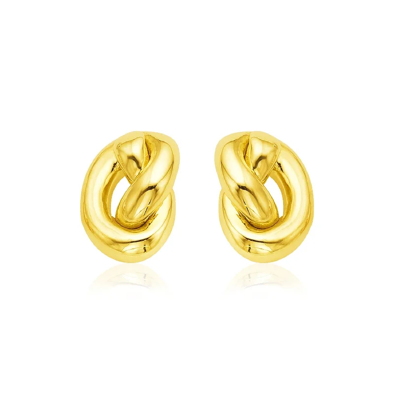 Women's family earrings-14k Yellow Gold Polished Knot Earrings