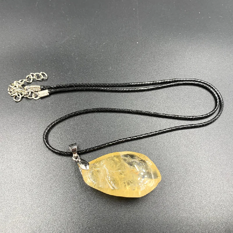 Women's silver-plated necklaces-Cleansing and Energizing Citrine Pendant Necklace