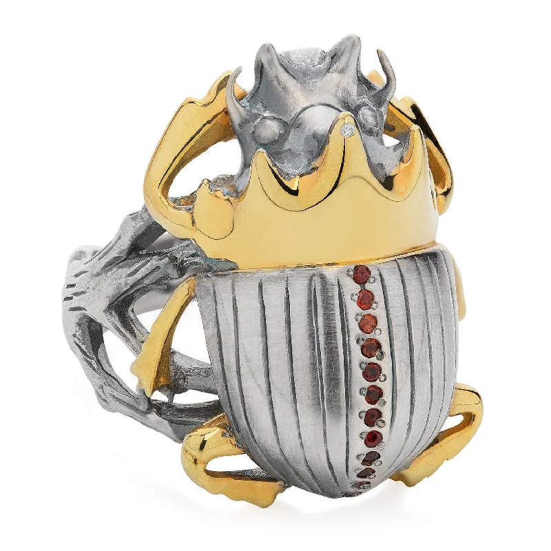 Women's holiday rings-Gilded Scarab Ring by Yasmin Everley