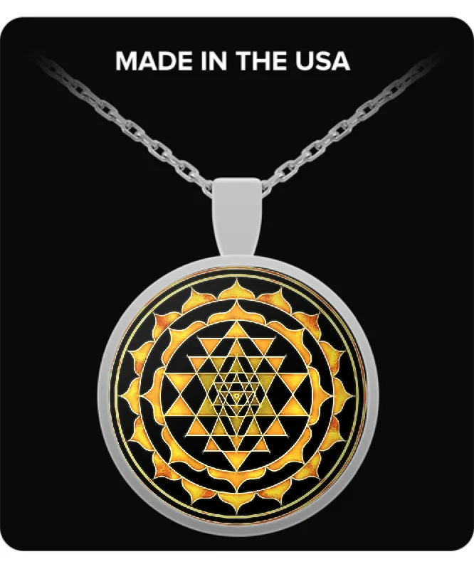 Women's graduation necklaces-Sri Yantra Necklace