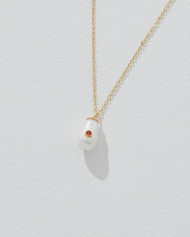 Women's casual necklaces-Birthstone Pearl Pendant January