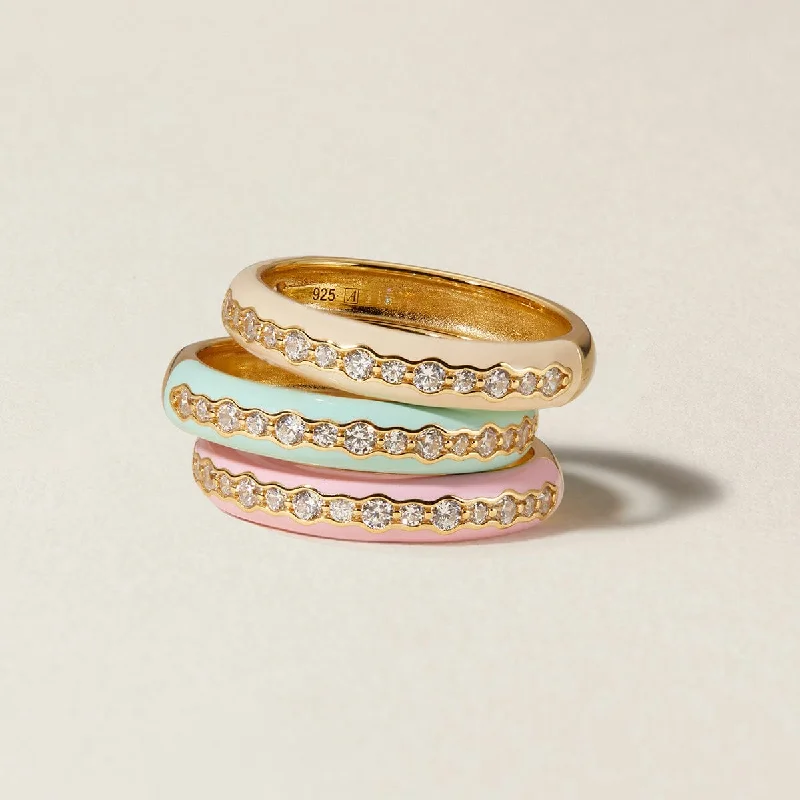 Women's bohemian rings-Ben enamel ring set