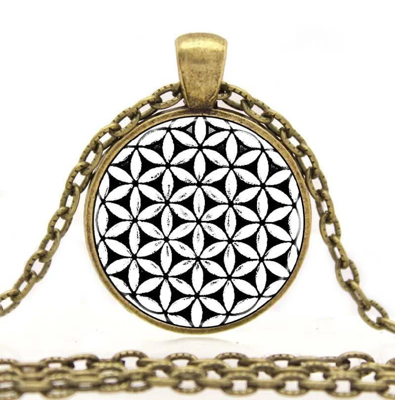 Women's celestial necklaces-Sacred Geometry Flower of Life Pendant Necklace