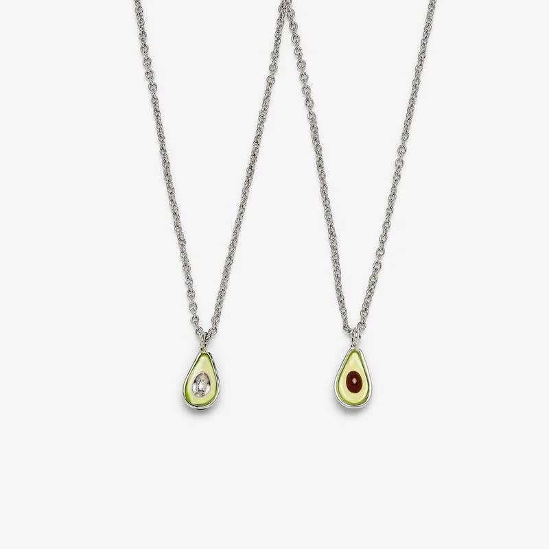 Women's gold necklaces-PuraVida, BFF Avocado Necklace, Silver