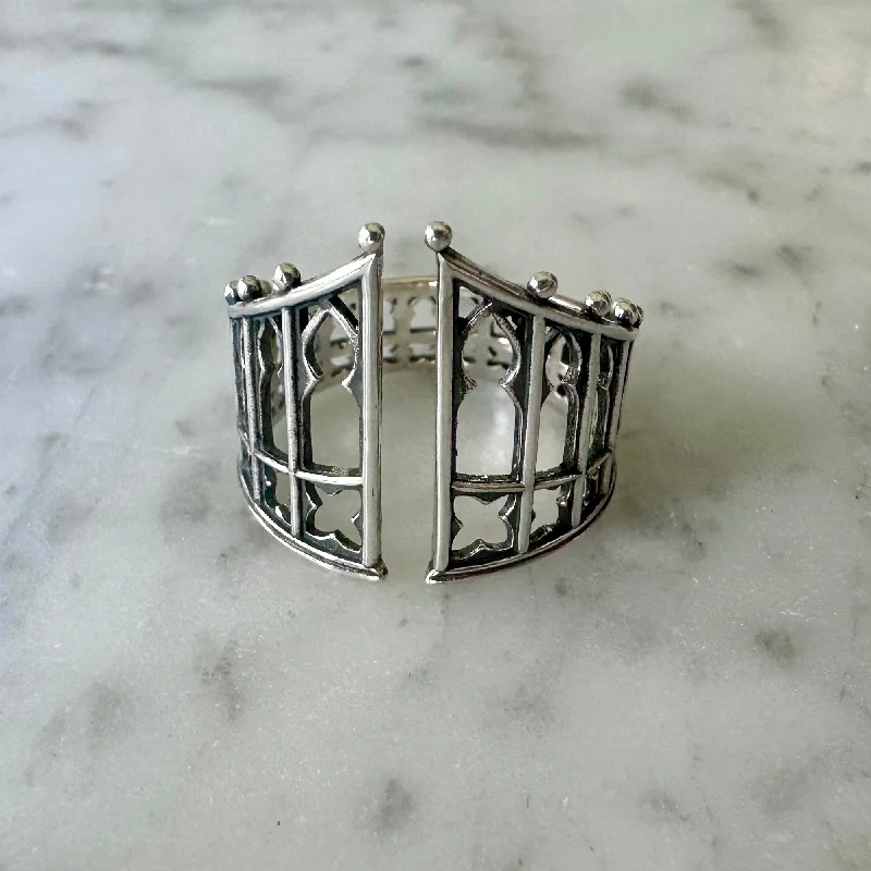 Women's anniversary rings-Gothic Gate Ring