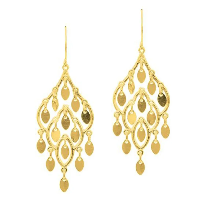 Women's charm earrings-14K Yellow Gold Polished Chandelier Earring