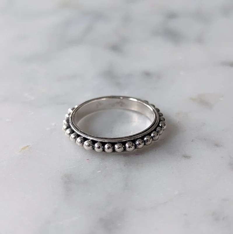 Women's sizeable rings-Granulated Stack Ring