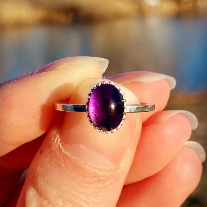 Women's diamond rings-Amethyst // Stacking Ring // Made to Order