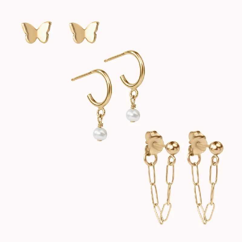 Women's symbolic rings-Modern Whimsy Earring Set