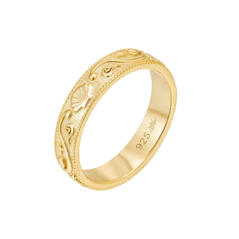 Women's zodiac rings-Sol Surfer Ring