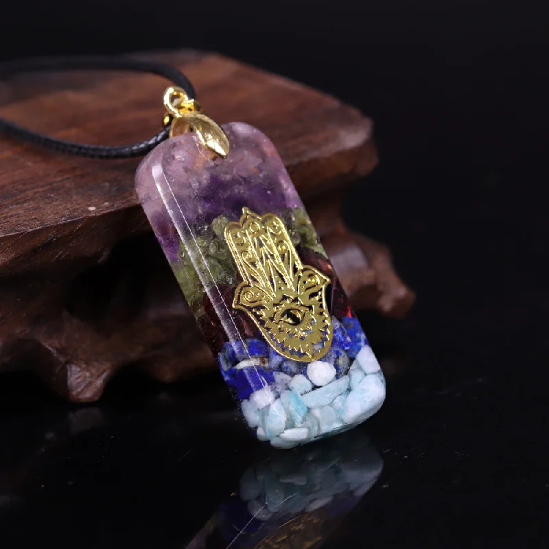 Women's exclusive necklaces-Life Cleanse Hamsa Orgone Pendant