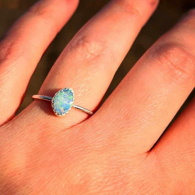 Women's stackable rings-Australian Opal Ring // Size 6.5 // Ready to Ship