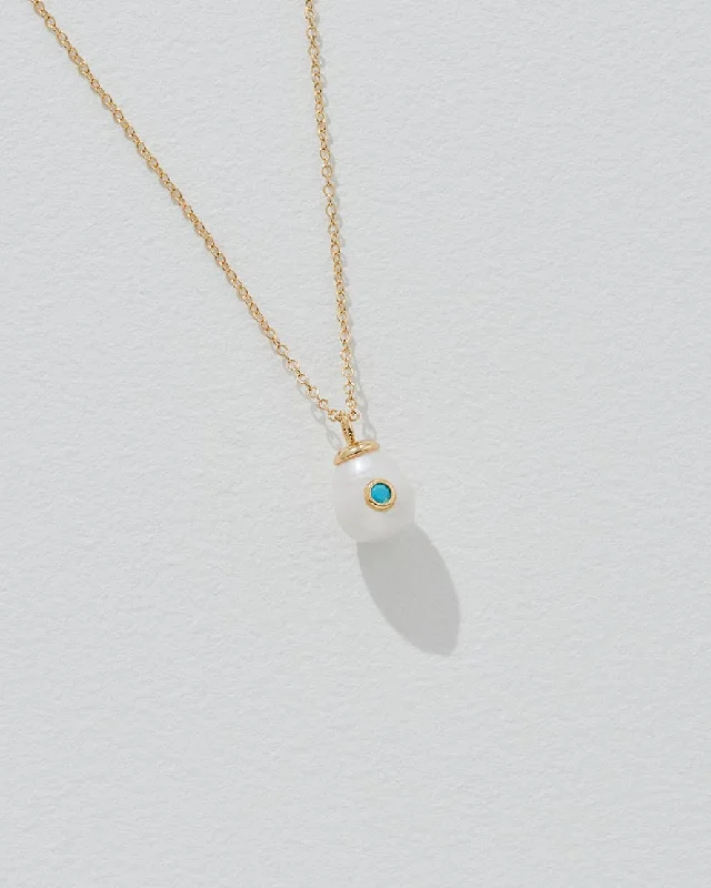 Women's family necklaces-Birthstone Pearl Pendant March