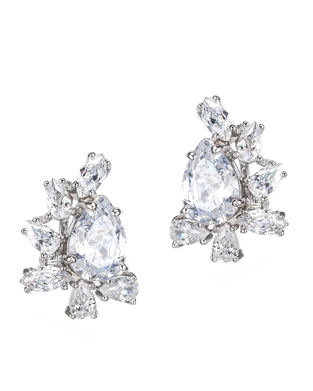 Women's handmade artisan rings-Pear CZ Earring