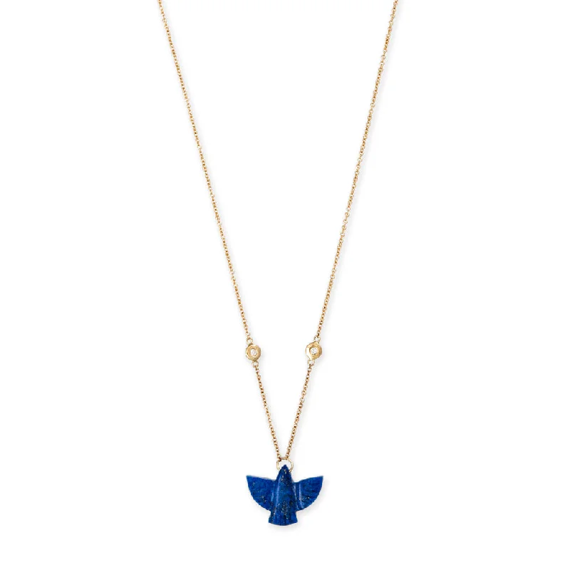 Women's birthday gift necklaces-BABY LAPIS THUNDERBIRD NECKLACE