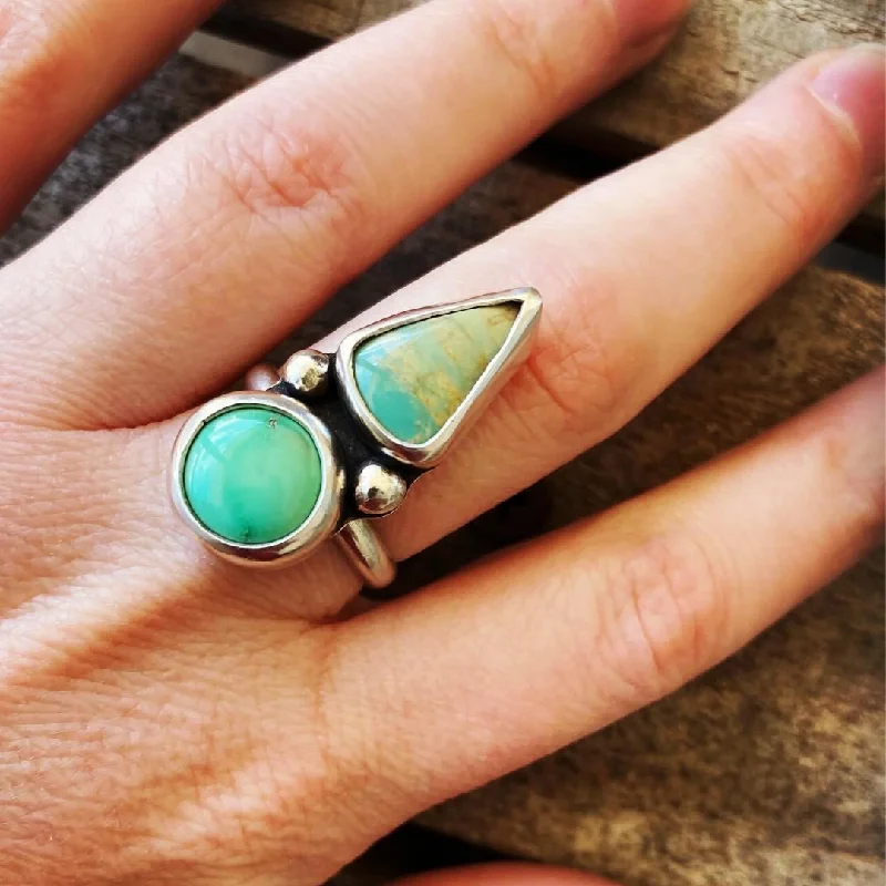 Women's symbolic rings-Sierra Bella & Evans Turquoise Ring // Size 7.5