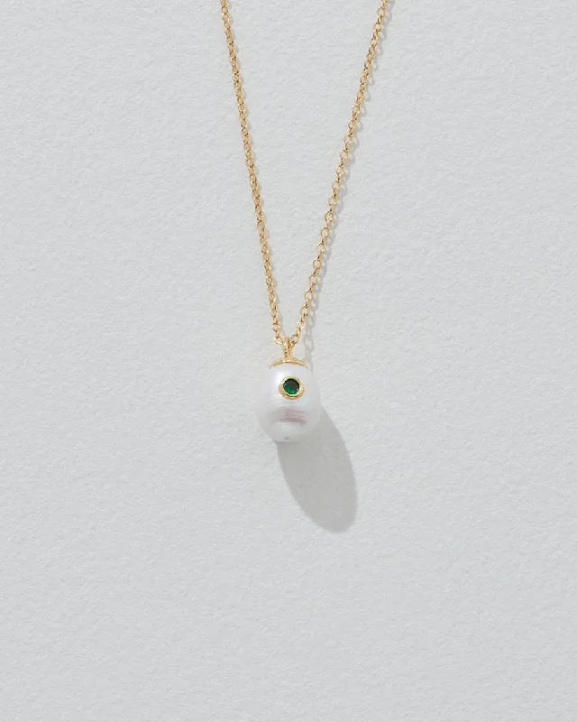 Women's DNA necklaces-Birthstone Pearl Pendant May