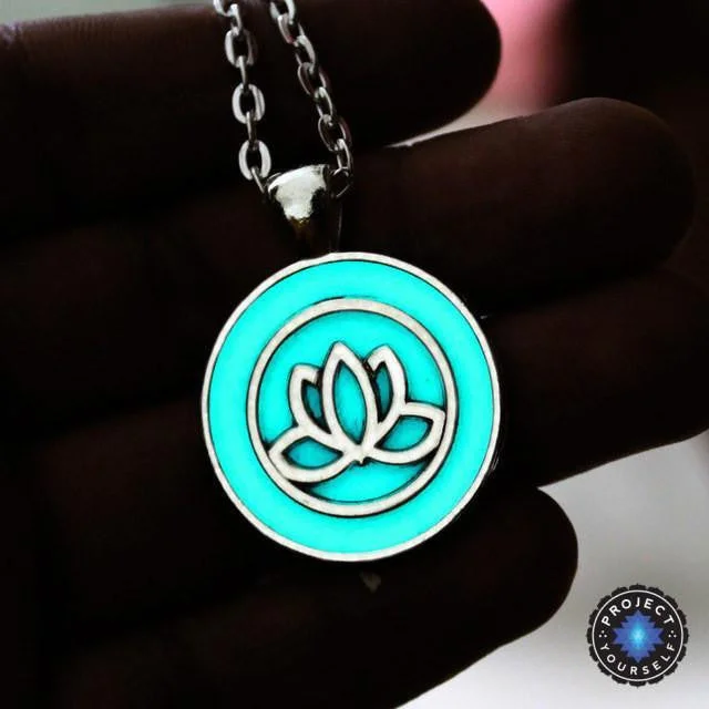 Modern women's necklaces-Beautiful Glowing Lotus Pendant Necklace