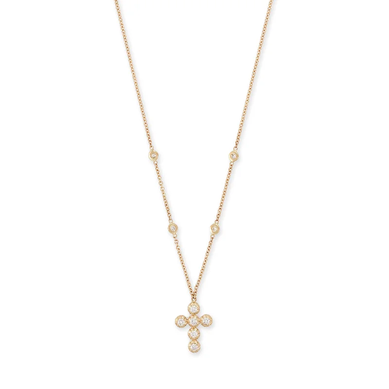 Custom women's necklaces-6 SOPHIA DIAMOND CROSS NECKLACE