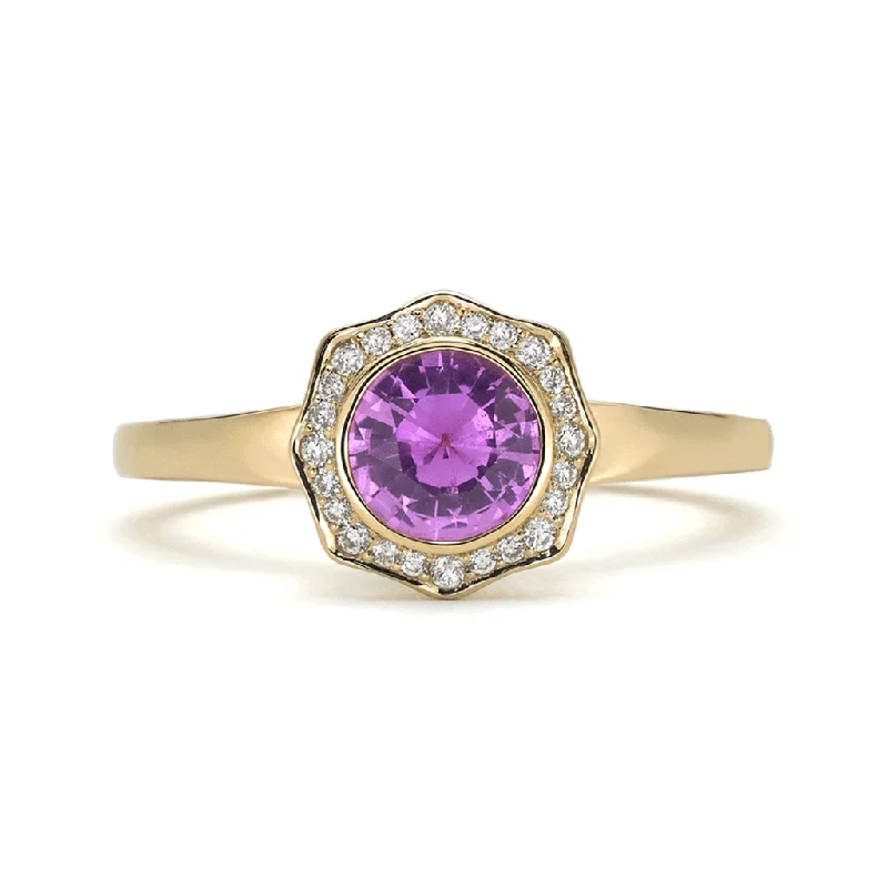 Women's DNA rings-Steller Flare Natural Pink Sapphire Ring