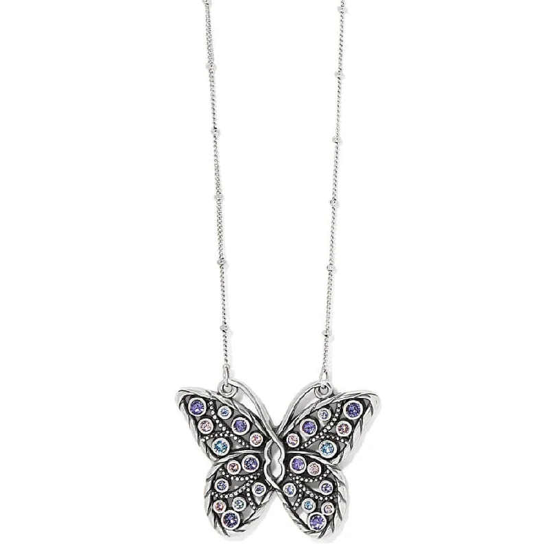 Women's astrology necklaces-Halo Gems Monarch Butterfly Necklace