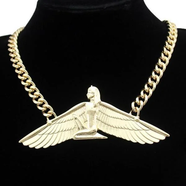 Women's art deco necklaces-Beautiful Egyptian Goddess Isis Necklace