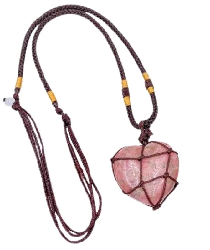 Women's family necklaces-Healing Heart Rhodonite Necklace