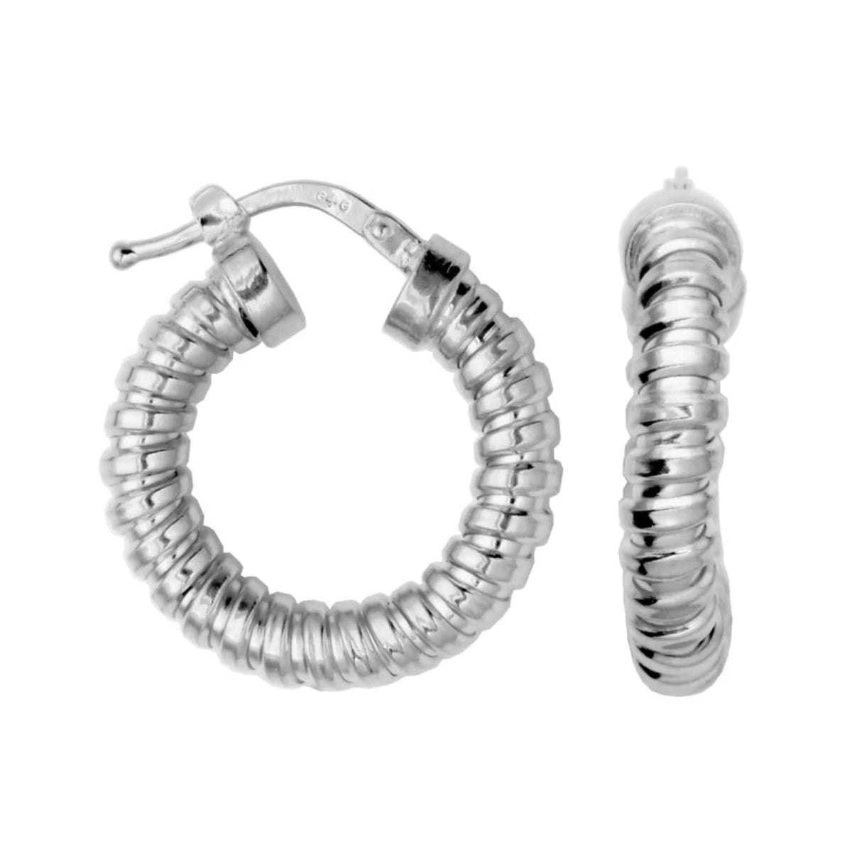 Women's titanium rings-SS Tubugas 20MM/4MM Hoop Earring