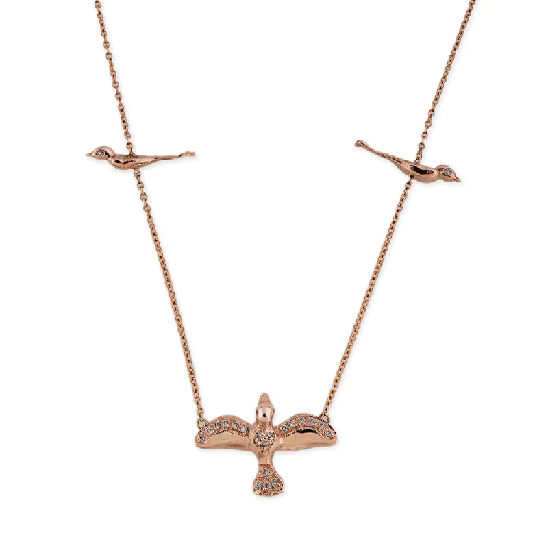 Women's mother-daughter necklaces-3 Birds Necklace