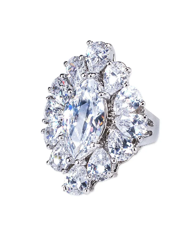 Women's sizeable rings-Marquise CZ Ring