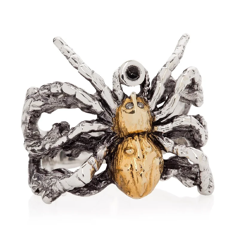 Women's seasonal rings-Gilded Spider Ring by Yasmin Everley