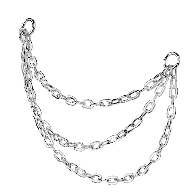 Women's Christmas rings-Titanium High Polish Chain for Hinged Segment Ring - CHAIN03