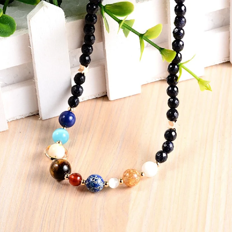 Women's travel necklaces-Cosmic Healer Gemstone Necklace