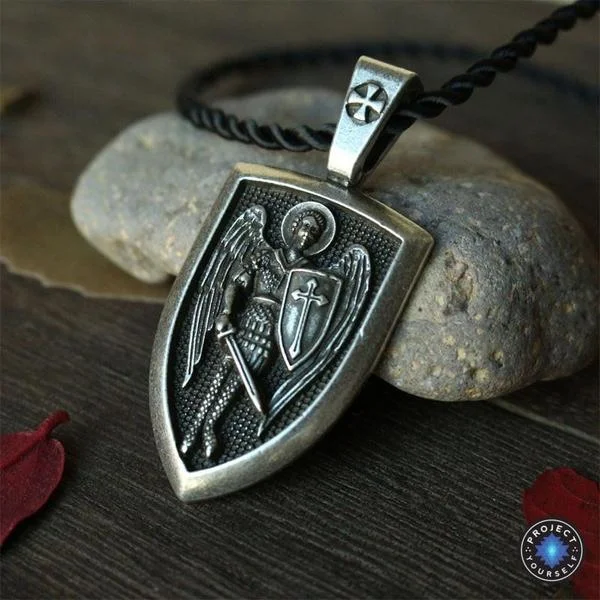 Women's photo necklaces-Saint Michael Archangel Pendant Necklace