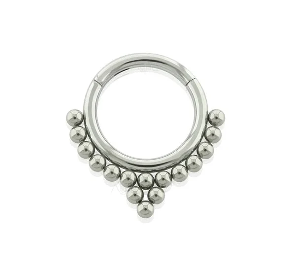 Trendy women's rings-Titanium High Polish Hinged Septum/Daith Ring - T11