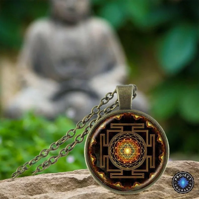 Affordable women's necklaces-Sacred Sri Yantra Necklace