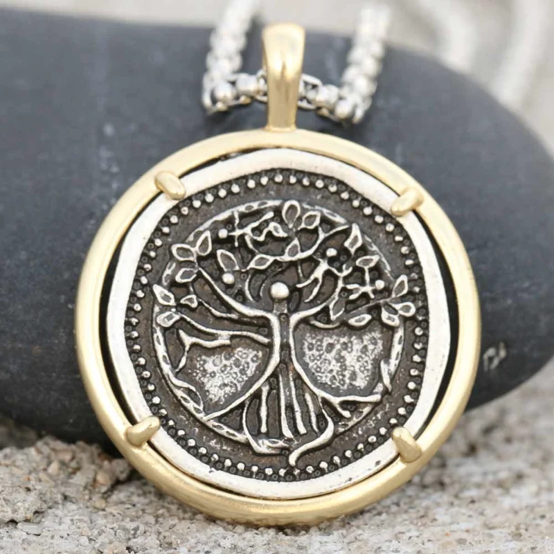 Women's Mother's Day necklaces-Tree of Life Ancient Medallion Necklace