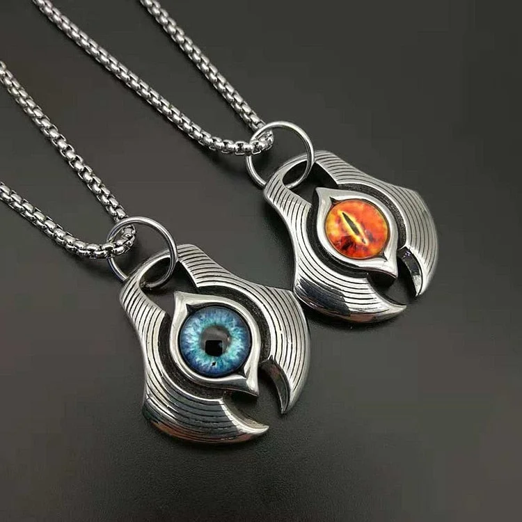 Women's leather necklaces-Watchers Evil Eye Amulet