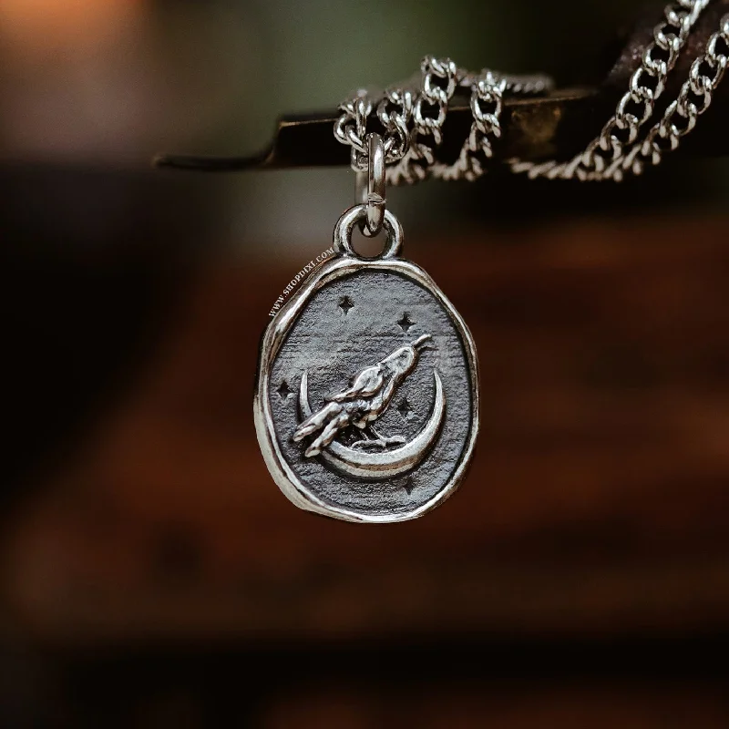 Women's sun necklaces-Corvus Wax Seal Necklace