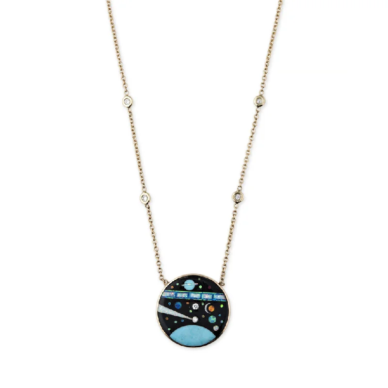 Women's bohemian necklaces-GALAXY INLAY NECKLACE