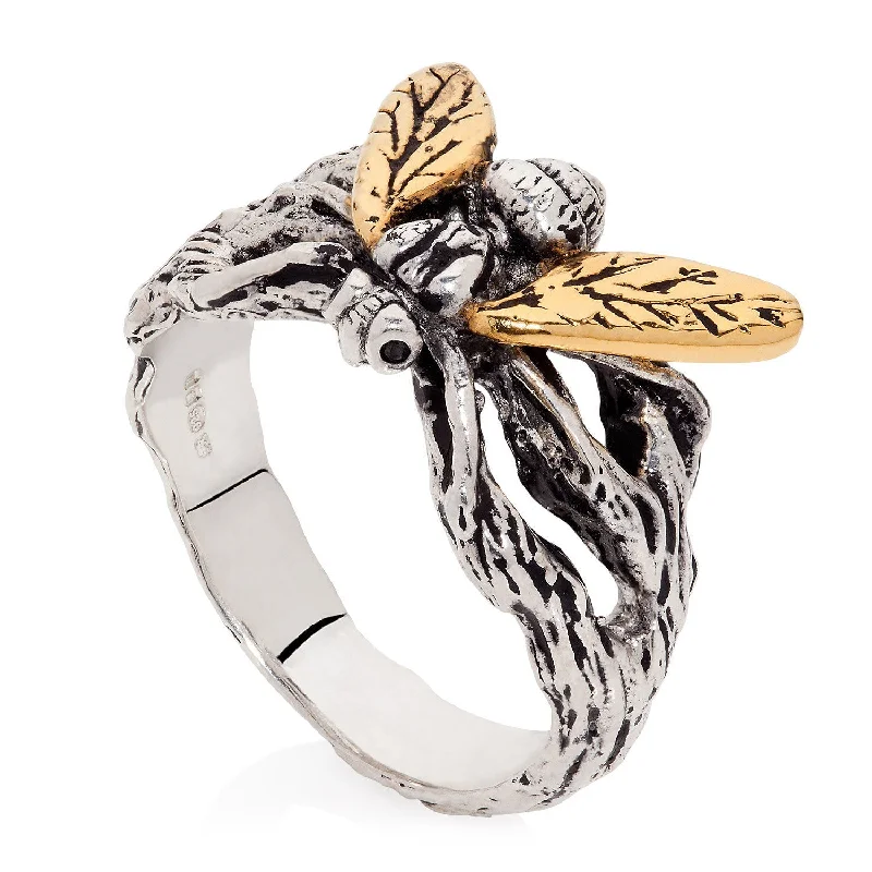 Women's exclusive rings-Gilded Hoverfly Ring by Yasmin Everley