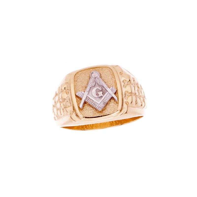 Women's custom design rings-Gold Masonic Ring