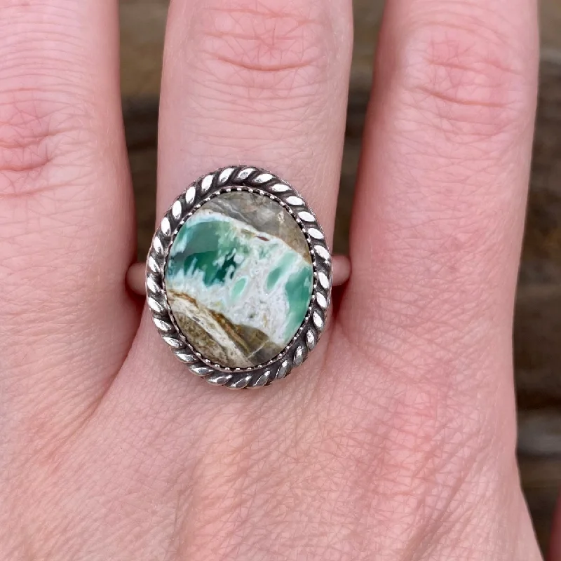 Women's seasonal rings-Day at the Beach Variscite Ring // Size 10